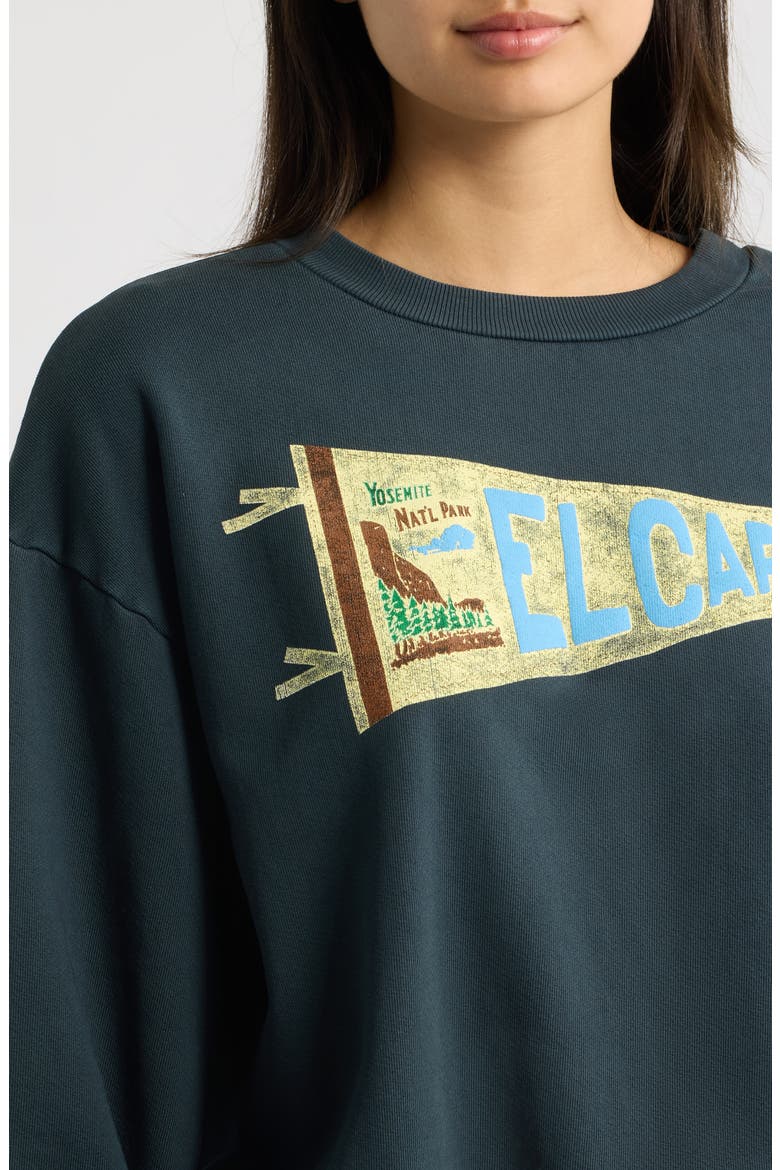El Capitan Flag Oversized Graphic Sweatshirt, Alternate, color, VINTAGE BLACK