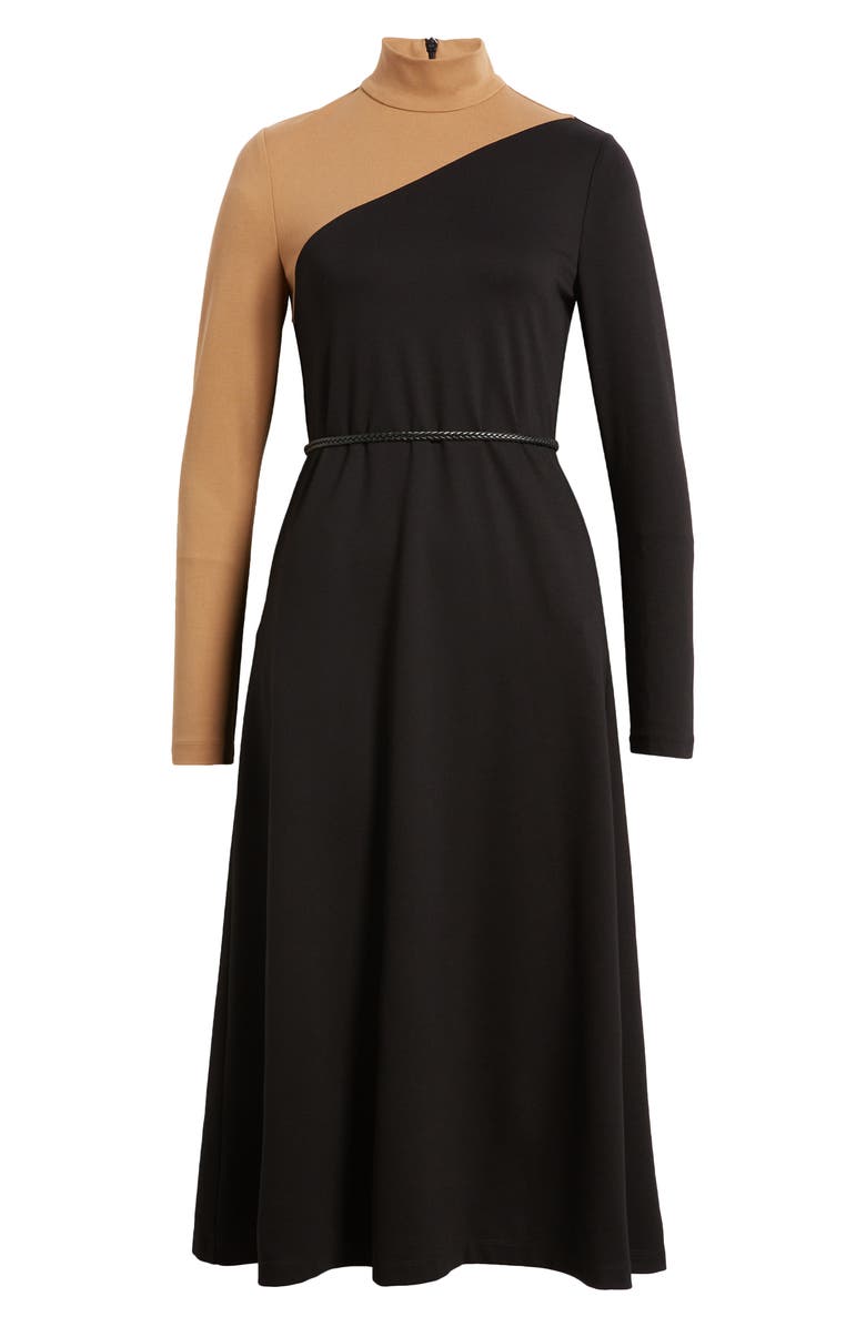 Anne Klein Colorblock Belted Long Sleeve Midi Dress, Alternate, color,