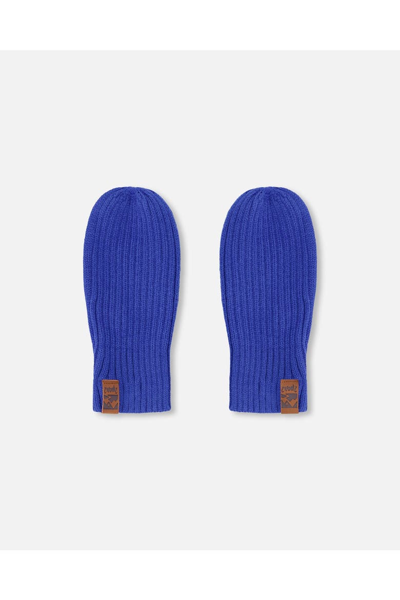Boy Soft Ribbed Knit Mittens, Alternate, color, Royal Blue