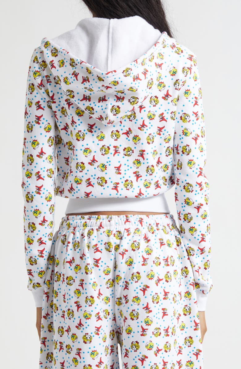 Ashley Williams Girl Baby Print Shrunken Full Zip Hoodie, Alternate, color, White