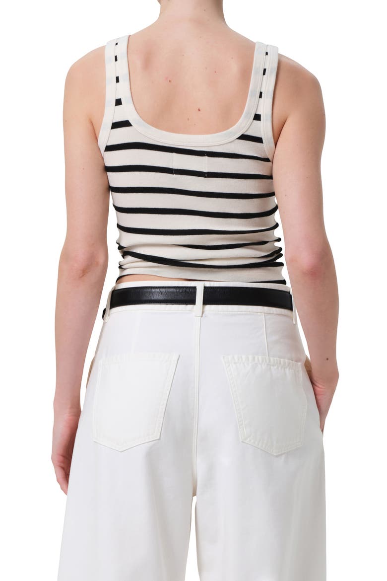 Faye Stripe Crop Organic Cotton Blend Tank, Alternate, color, MIDNIGHT STRIPE
