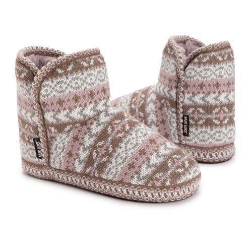 Muk Luks Leigh Bootie Slipper In Pink