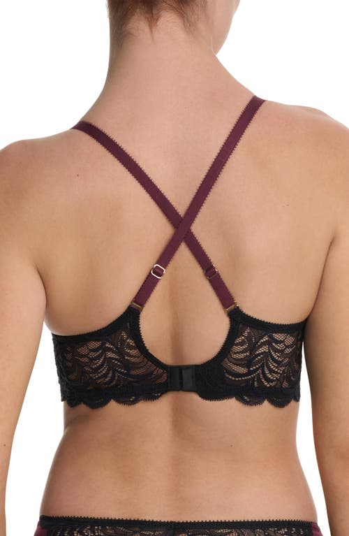 Natori Persuasion Lace Trim Convertible Underwire T-shirt Bra In Burgundy