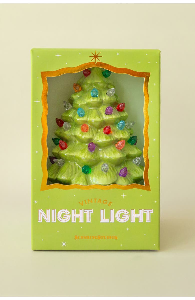 Sunshine Studios Vintage Holiday Tree Night Light, Alternate, color, Retro Green