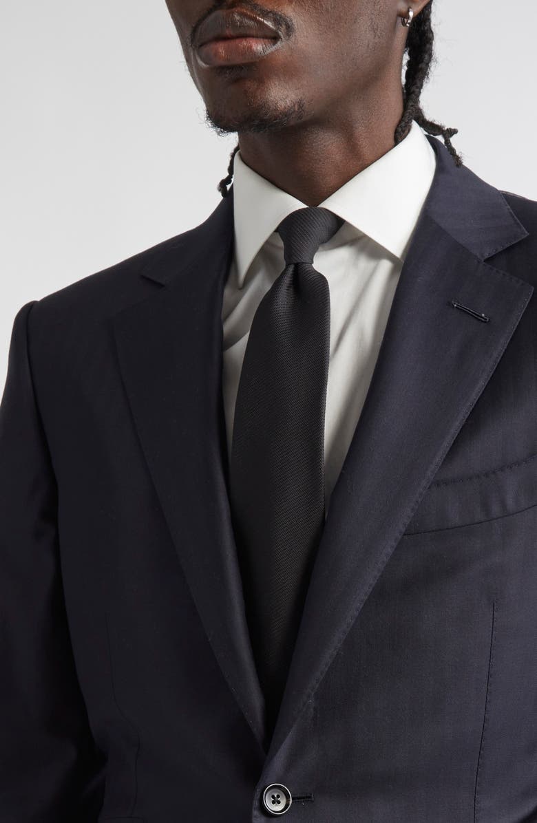 TOM FORD O'Connor Herringbone Stripe Wool & Silk Suit, Alternate, color, Navy