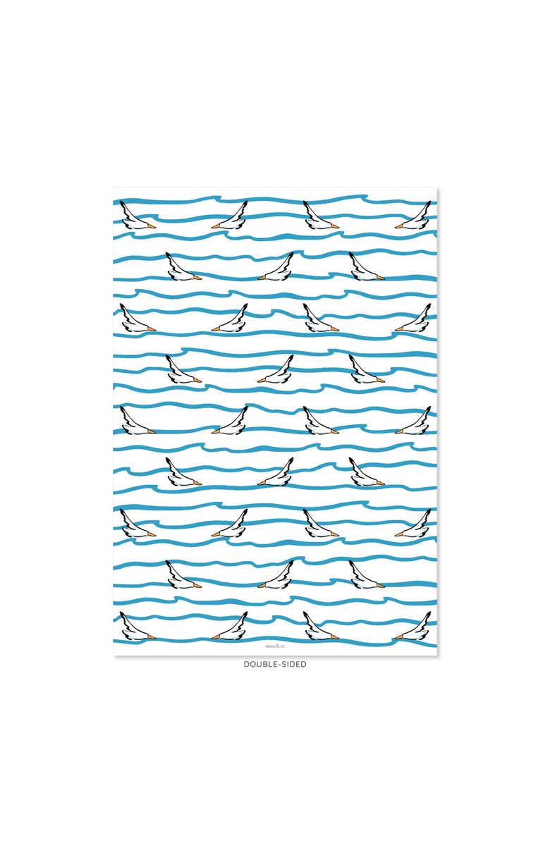 Ramus & Co Eight Sheets Two-Sided "Seagulls" & "Sails Up" Heavyweight Gift Wrap, Alternate, color, Multicolored