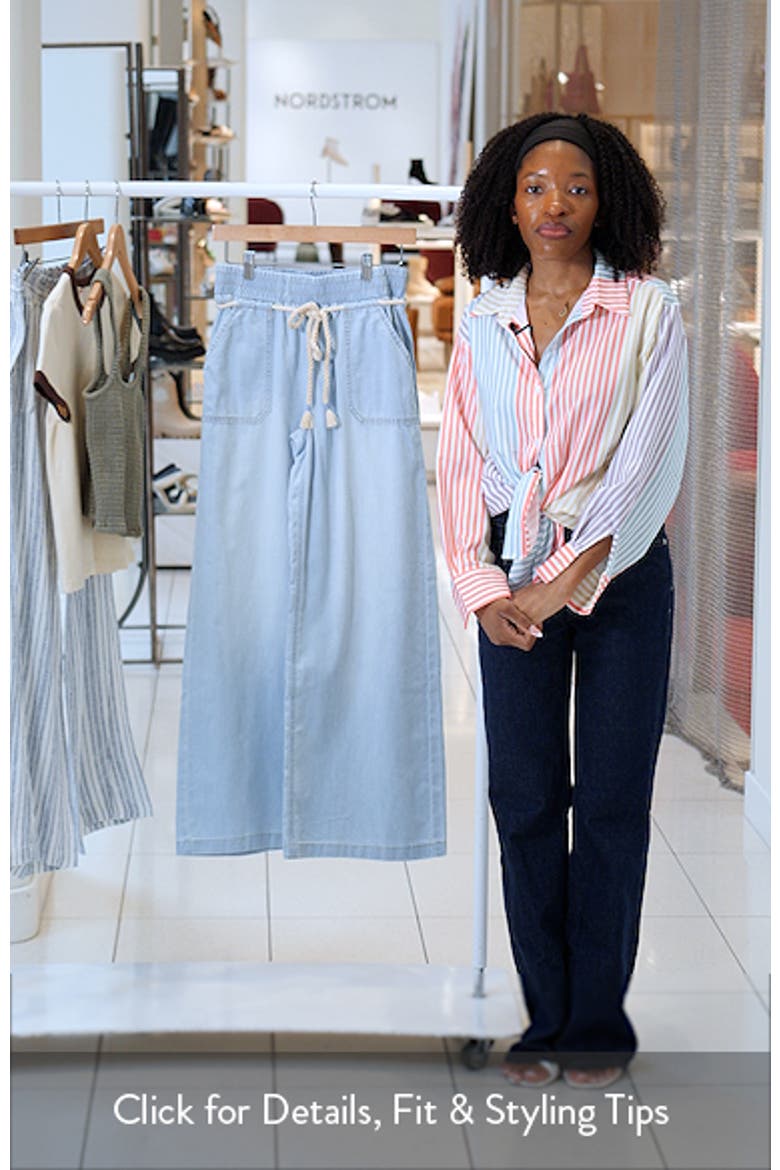 Paddle On Drawstring Denim Pants (Women) | Nordstrom