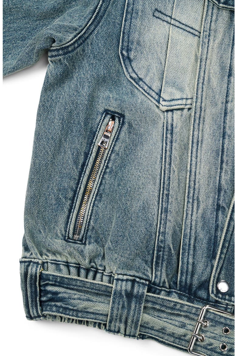Rui Crop Denim Moto Jacket, Alternate, color, DAWN WAVE