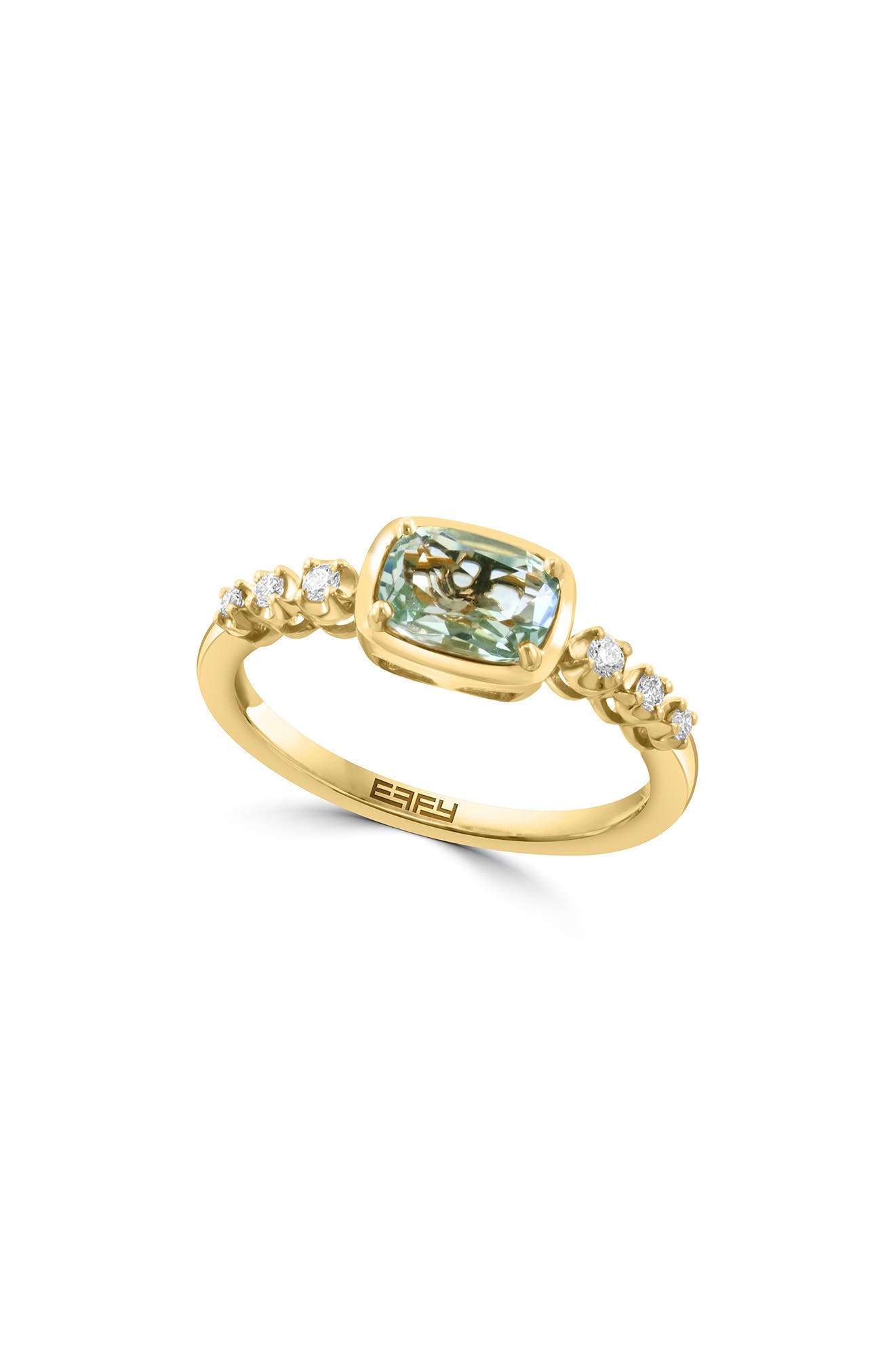 EFFY Green Amethyst & Diamond Ring - 0.13ct.