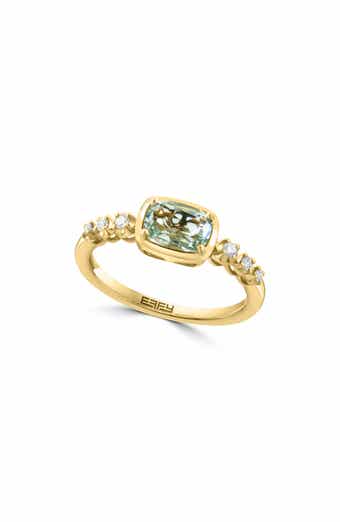 EFFY Green Amethyst & Diamond Ring - 0.13ct.