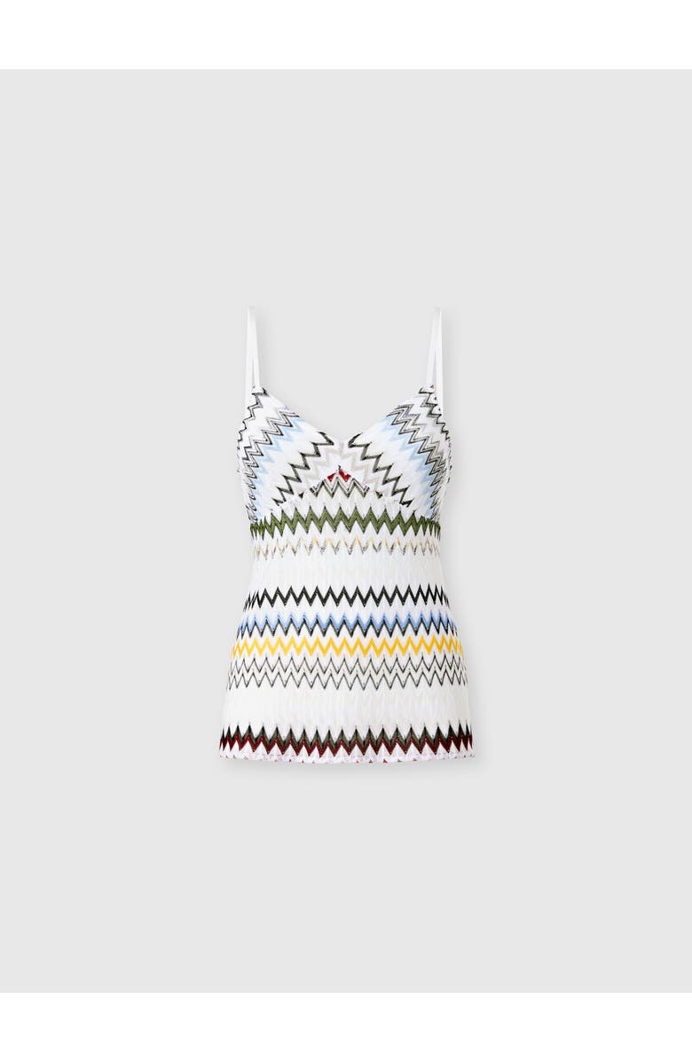 Missoni Top In Cotton And Viscose Zig Zag, Main, color, Green& Brown