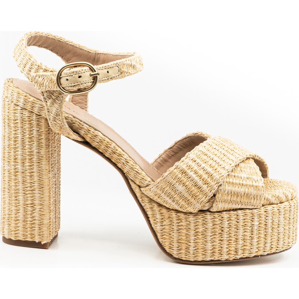Andrea Gomez Women's Bella Raffia Platform Sandal In Natural Raffia