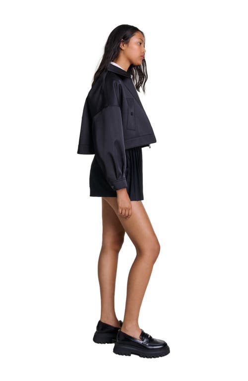 Maje Straight-fit Pleated Shorts In Black