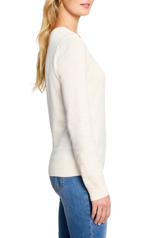 Nic + Zoe Nic+zoe Set In V-neck Sweater In White