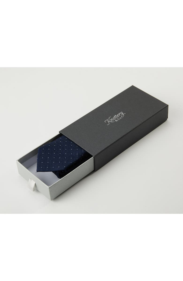 Knottery & Co Seigaiha Silk Jacquard Tie, Alternate, color, Navy