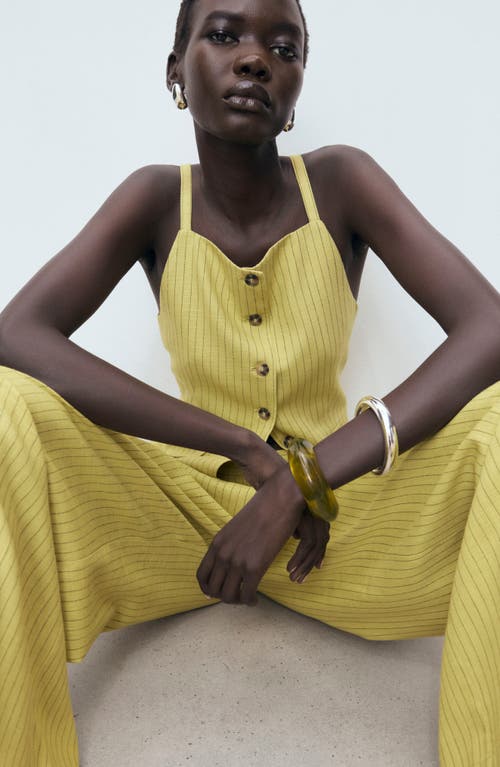 Mango Luca Stripe Vest In Yellow