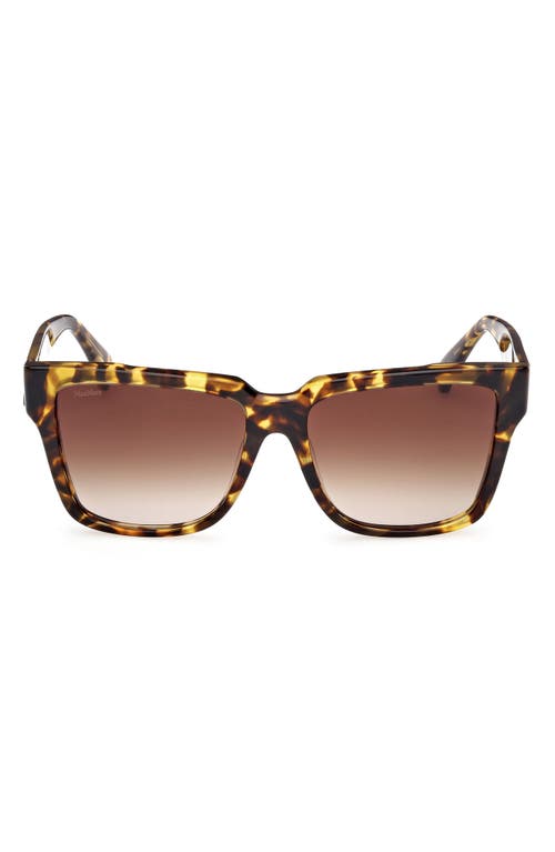 Max Mara Glimpse2 57mm Gradient Polarized Square Sunglasses In Brown