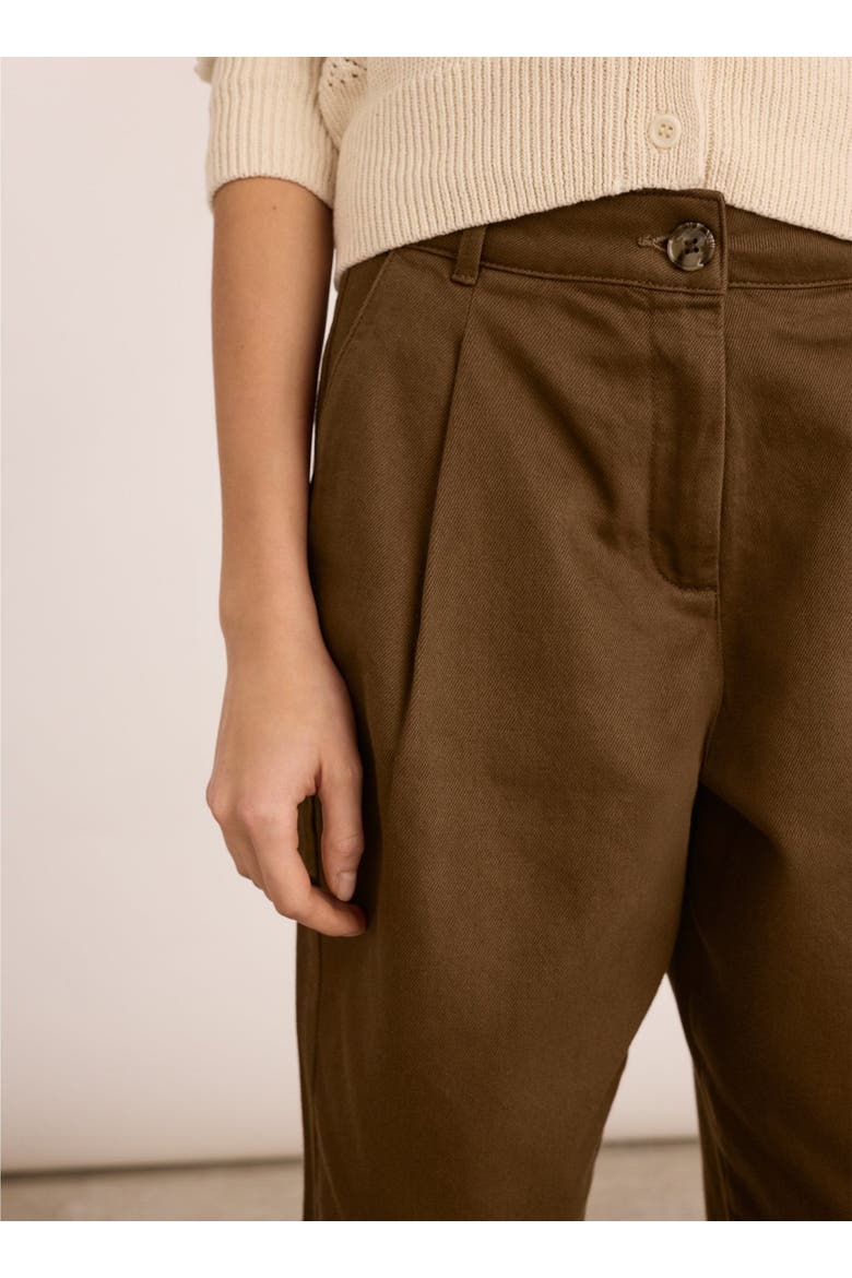Paola Mid-Rise Ankle Grazer Chino, Alternate, color, Milk Chocolate