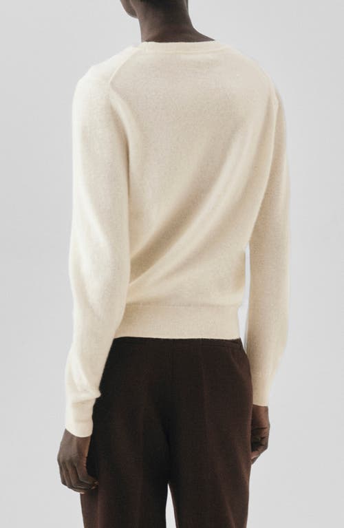 Mango Crewneck Cashmere Sweater In White