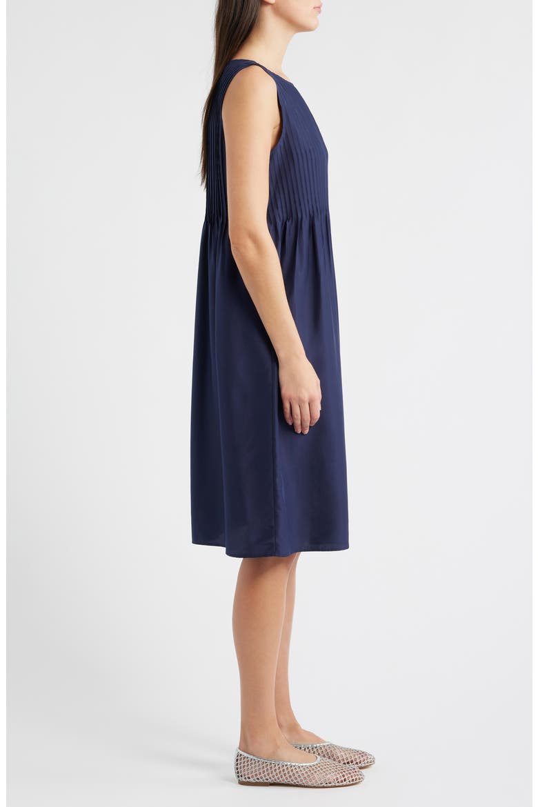 Pleated Silk Dress, Alternate, color, INK