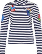 Maison Common Striped Jersey T-Shirt With Application