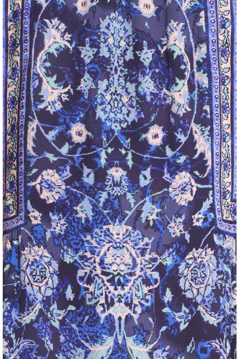 'Dreamweaver' Print Silk Midi Dress, Alternate, color, INDIGO