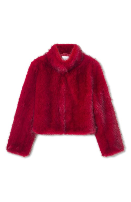Lk Bennett Noah Faux Fur Jacket In Red