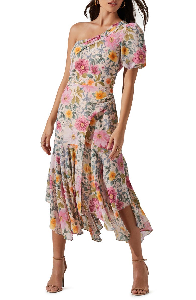 ASTR the Label Santorini One-Shoulder Asymmetrical Midi Dress, Main, color,