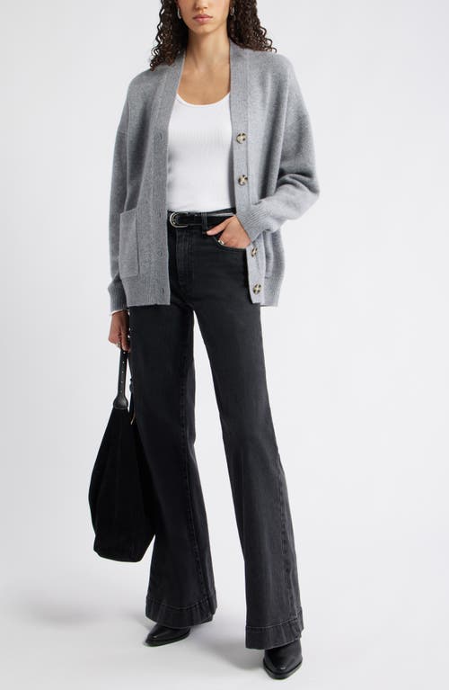 Nordstrom V-neck Wool & Cashmere Cardigan In Gray