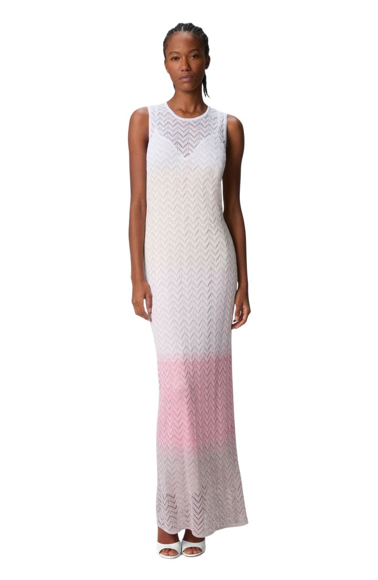 Missoni Sleeveless Dress In Shaded Chevron Viscose, Main, color, Multicoloured