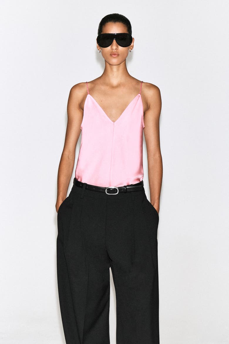 Crepe V-Neck Cami Top, Main, color, PINK