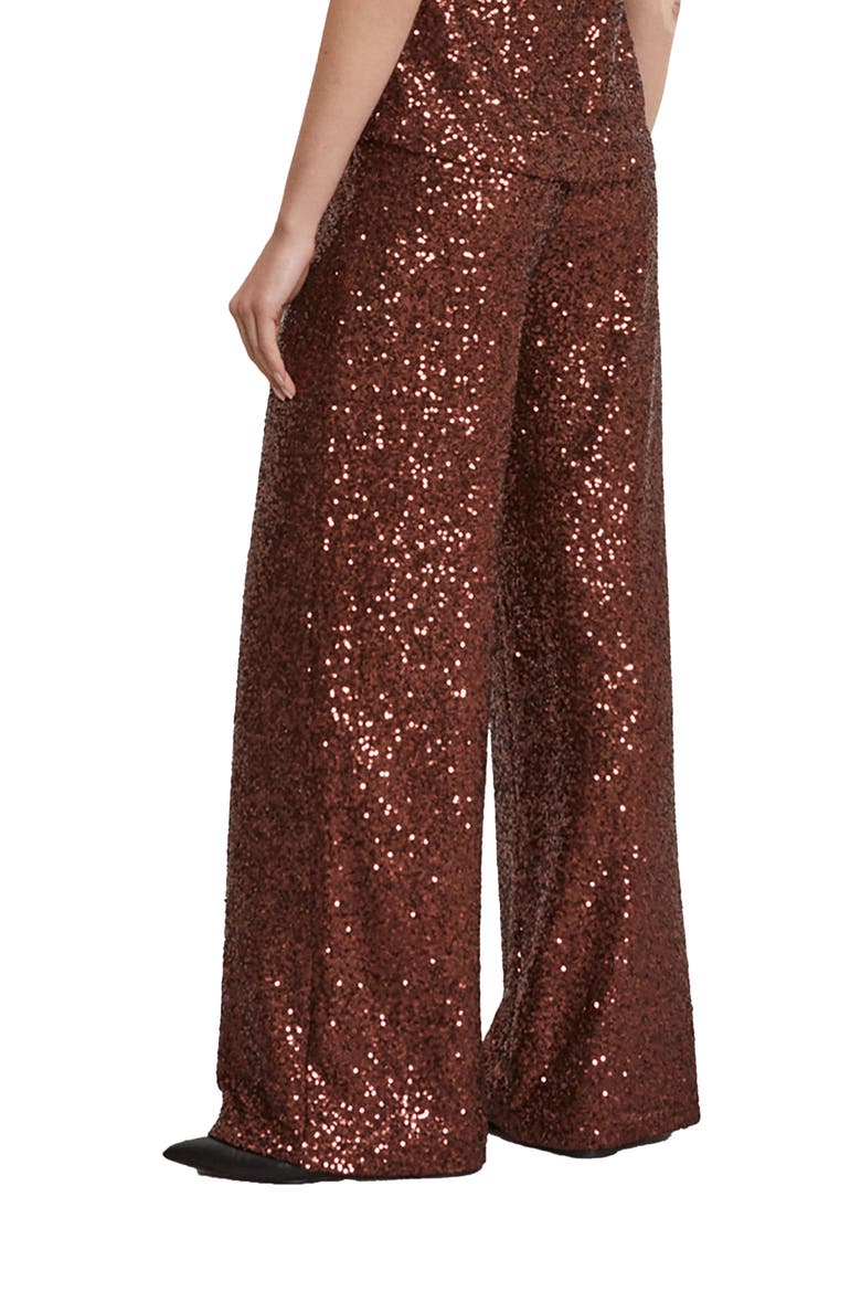 Palazzo Trousers With Sequins, Alternate, color, Bronze