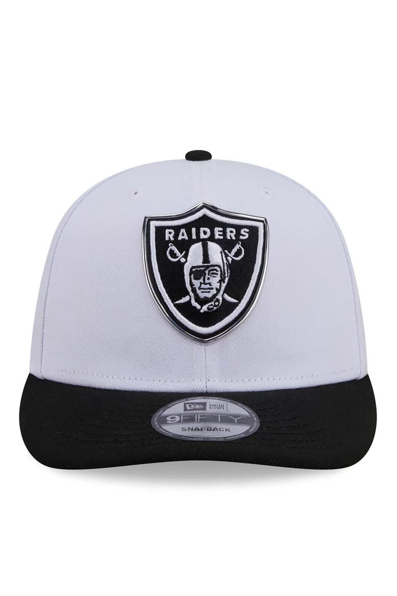 Men's New Era  White/Black Las Vegas Raiders 2026 NFL Draft Pre-Curved 9FIFTY Snapback Hat, Alternate, color, White