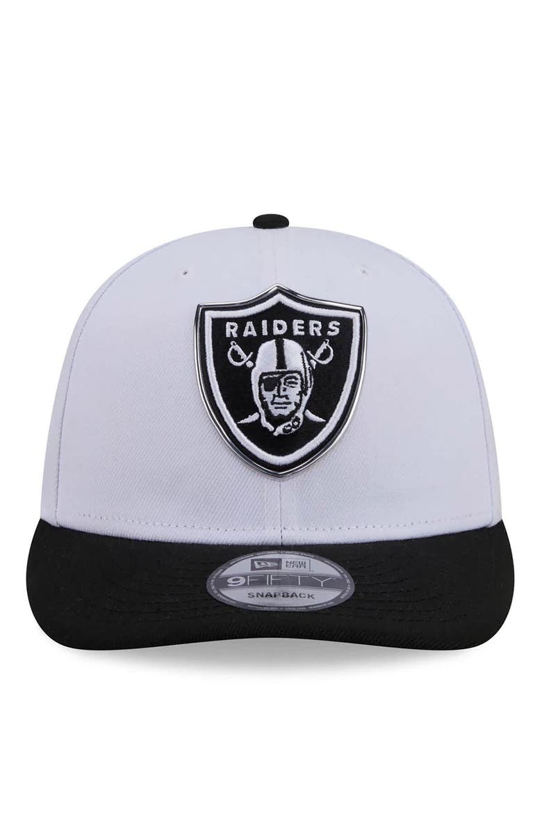 New Era Men's New Era White/Black Las Vegas Raiders 2026 NFL Draft Pre-Curved 9FIFTY Snapback Hat, Alternate, color, White