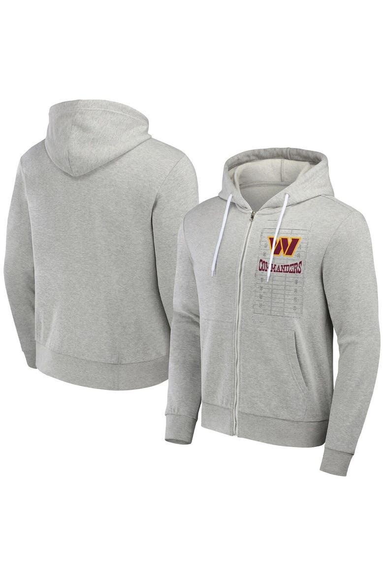 Men's NFL x Darius Rucker Collection by Fanatics Heather Gray Washington Commanders Domestic Full-Zip Hoodie, Main, color, Heather Gray