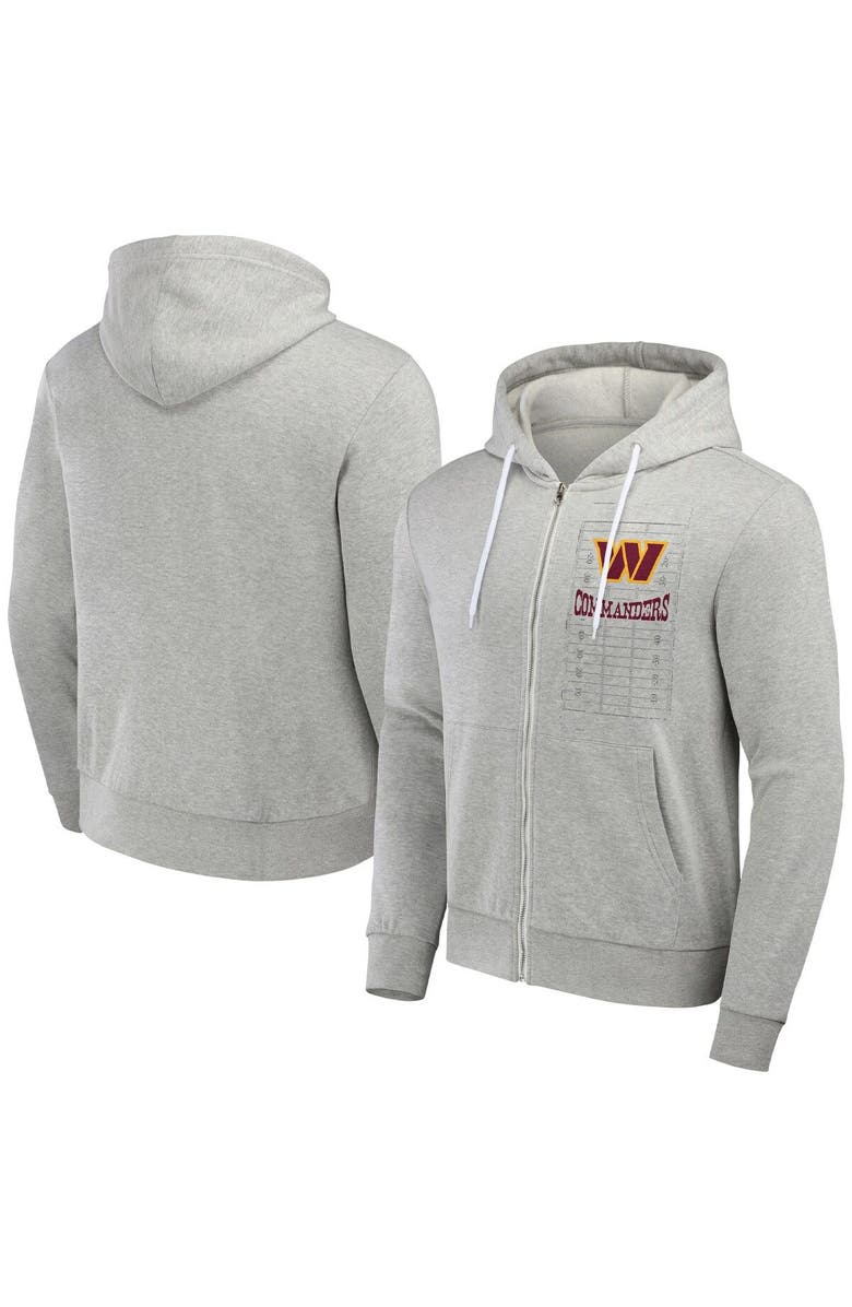 NFL X DARIUS RUCKER Men's NFL x Darius Rucker Collection by Fanatics Heather Gray Washington Commanders Domestic Full-Zip Hoodie, Main, color, Heather Gray