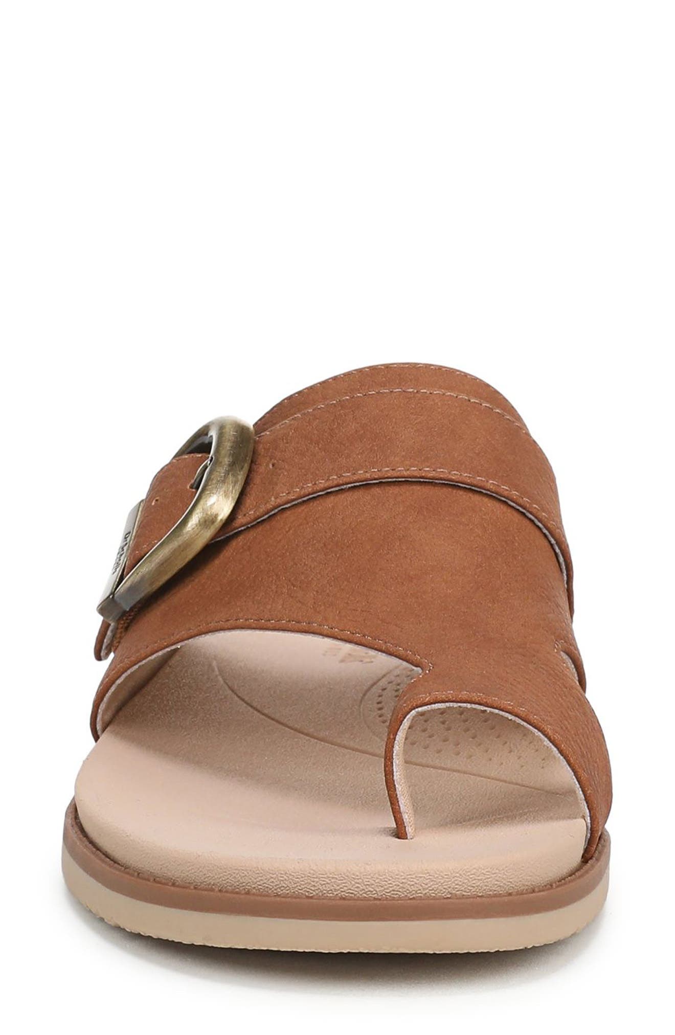 So Clever Slide Sandal, Alternate, color, HONEY BROWN FAUX LEATHER