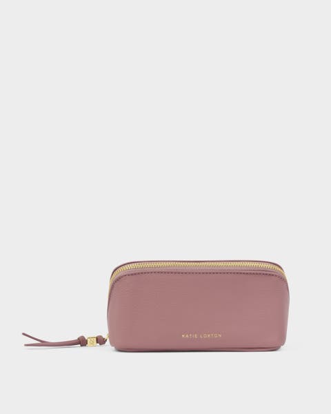 Fold-Out Mirror Makeup Bag in Deep Rose