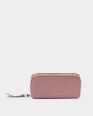 Katie Loxton Fold-Out Mirror Makeup Bag in Deep Rose