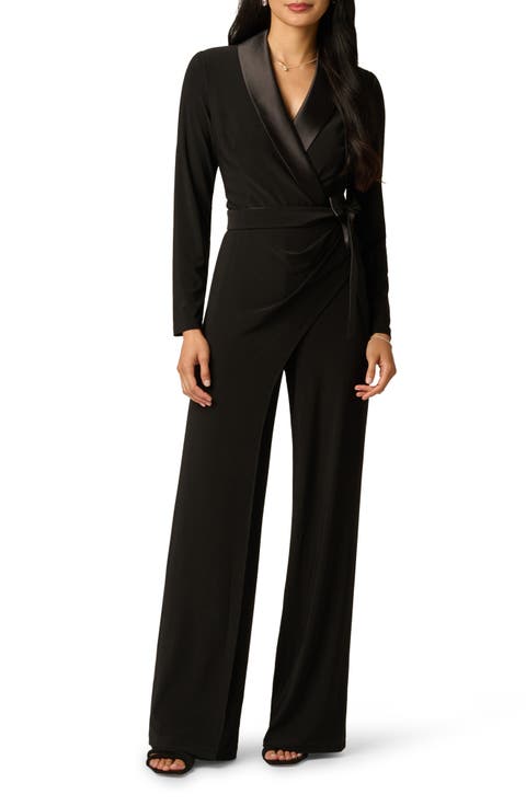 Satin Lapel Tuxedo Jumpsuit