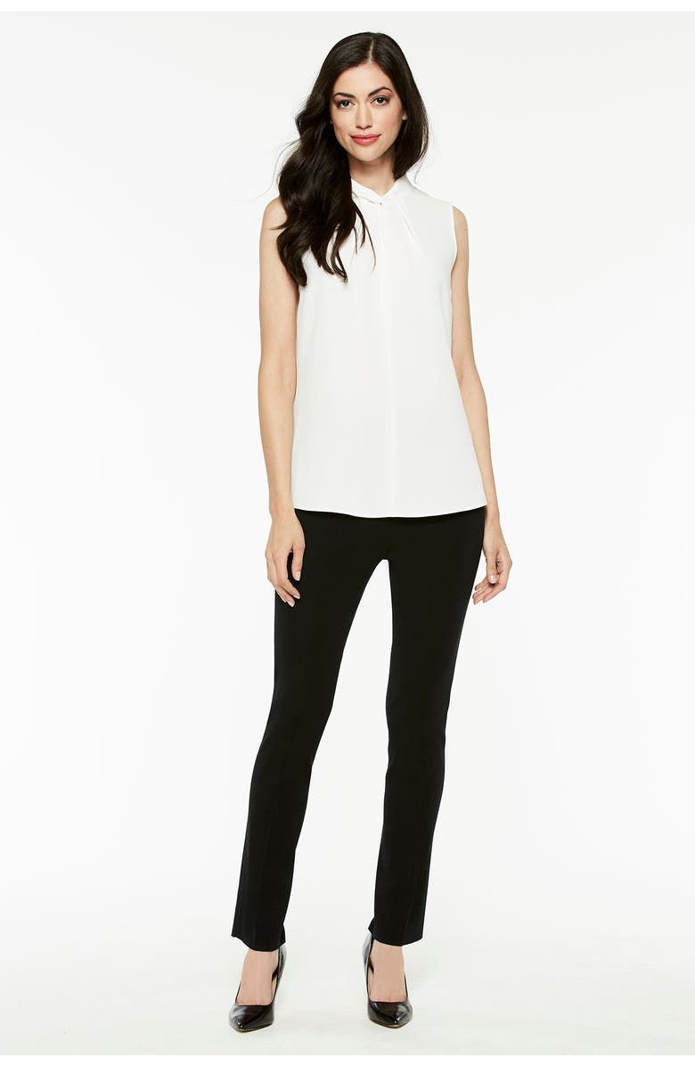 Ming Wang Knit Slim-Leg Pants, Alternate, color, Black