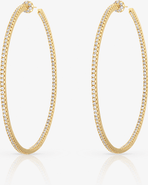BEN ONI Thin Pave Inside Out. Hoop Earrings