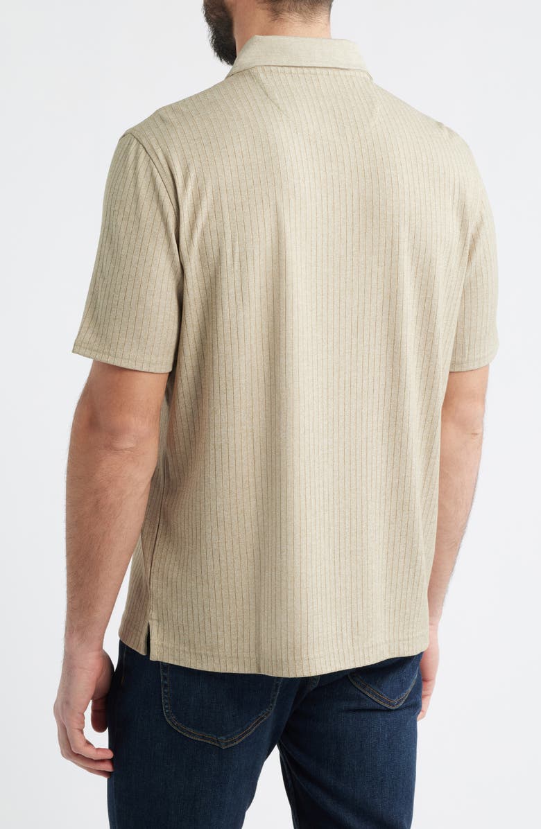 Johnston & Murphy Finn Performance Rib Quarter Zip Polo, Alternate, color, Stone