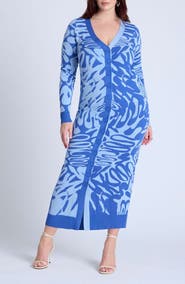 ELOQUII Intarsia Two-Tone Sweater Dress