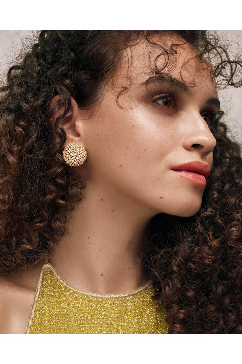 Gaia Glam Mini Earrings, Alternate, color, Bold Gold