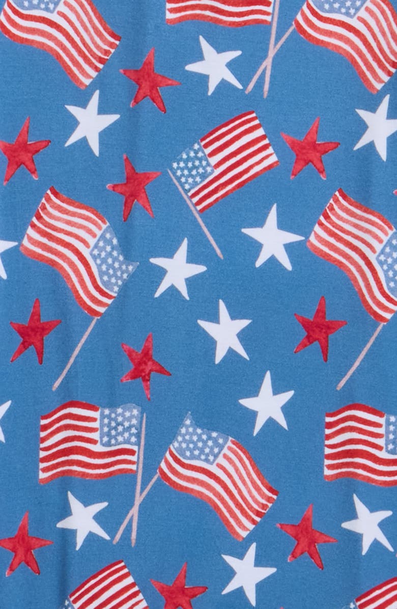 Posh Peanut Flag Print Convertible Footie, Alternate, color, Blue