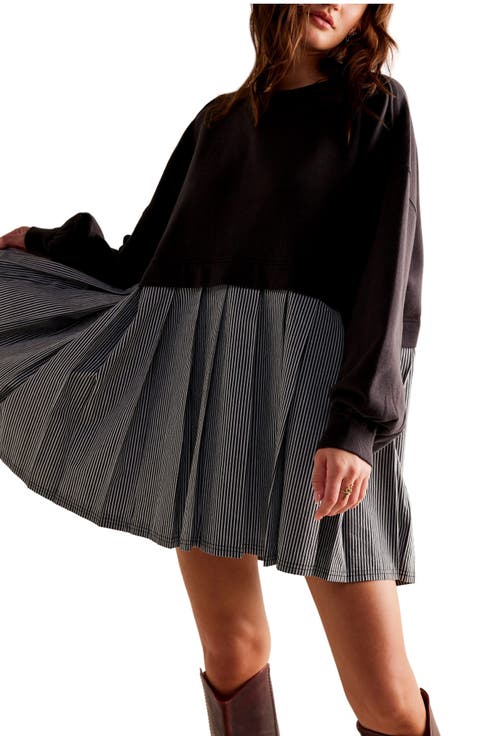 Eleanor Stripe Long Sleeve Sweatshirt Dress