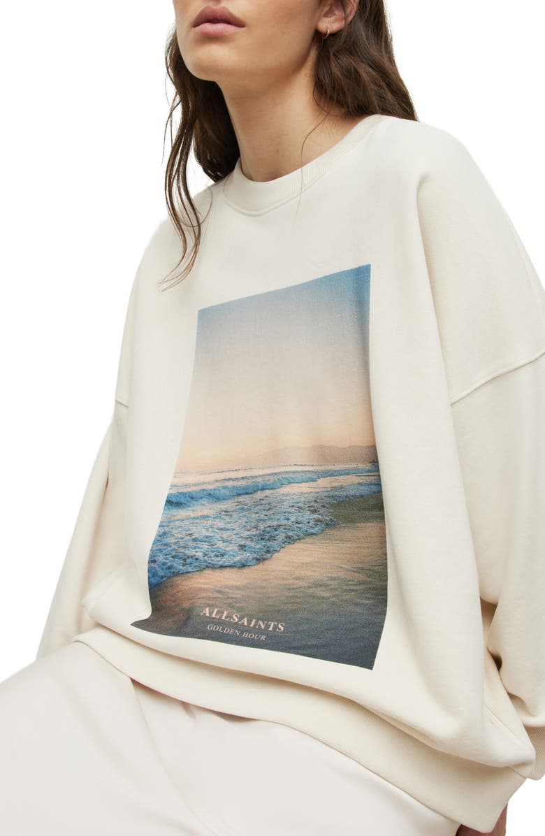 AllSaints Solis Golden Hour Graphic Sweatshirt, Alternate, color,