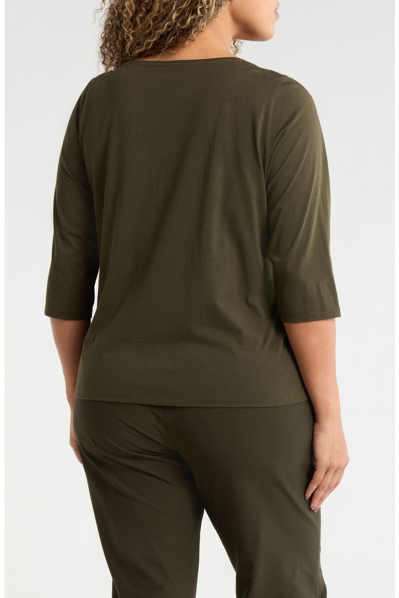 Bateau Neck Organic Cotton Top, Alternate, color, WOODLAND