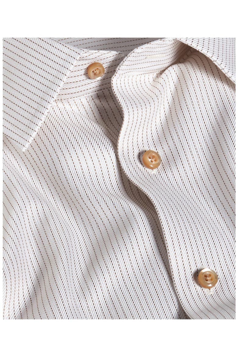 Trim Fit Micro Stripe Cotton Dress Shirt, Alternate, color, DUNE